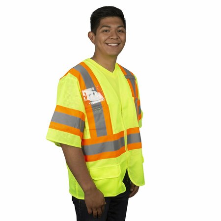 CORDOVA Safety Vest, COR-BRITE, Type R, Class 3, Lime, 4XL V32014XL